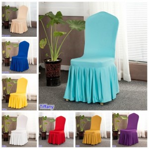 Aqua color lycra silla cubierta con falda todo alrededor de la silla inferior falda del spandex silla cubierta para la decoración del banquete de boda ali-59676973